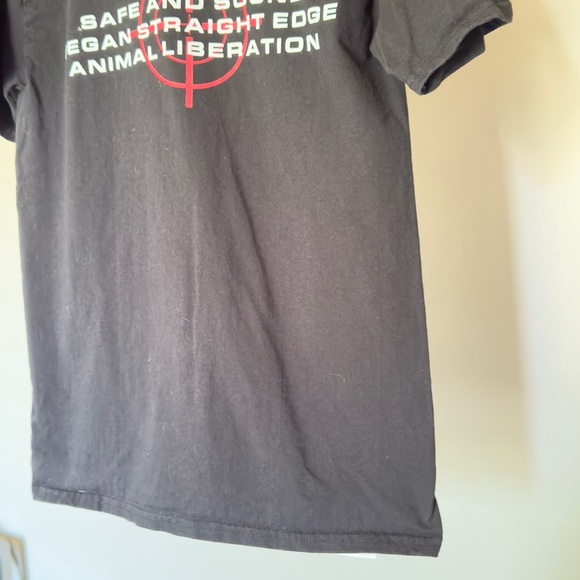 Safe and Sound Vegan Straight Edge Animal Liberation Tshirt - Picture 4 of 9